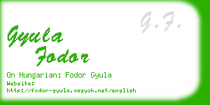 gyula fodor business card